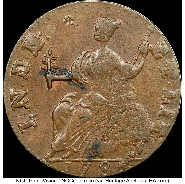 image for: 1786 Connecticut, Mailed Bust Left, M. 5.11-R, W-2660, R.5, MS61 Brown NGC. Ex: Ford - Donald G. Patrick Collection. 36.6 gr...