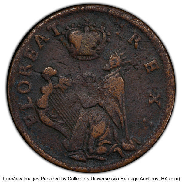 image for: (1670-75) New Jersey, St. Patrick Farthing, M. 1c.28-Da.9, VF30 PCGS....