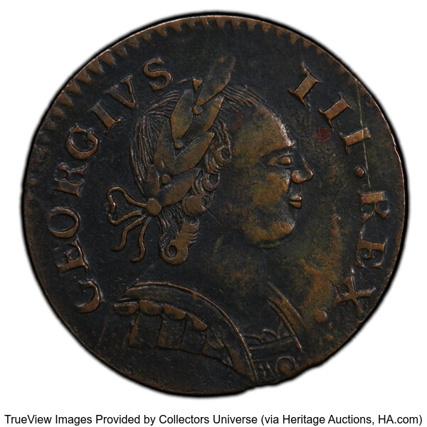 image for: '1787' 1/2 P Machin's Mills Halfpenny, Vlack 21-87D, W-7970, R.4, XF45+ PCGS. PCGS Population: (1/3 and 1/0+)....