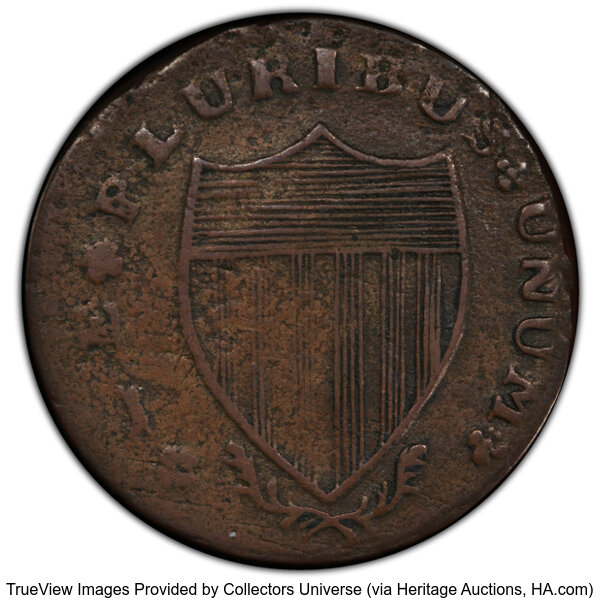 image for: 1788 New Jersey Copper, Running Fox Before Legend, M. 77-dd, W-5535, R.2, VF25 PCGS. Die State #1. 143.83 grains. PCGS Popul...