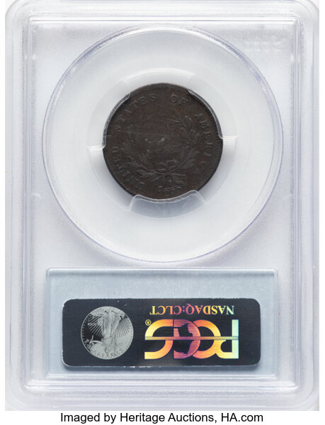 image for: 1797 1/2 C Plain Edge, 1 Above 1, C-1, B-1, R.2, Fine 12 PCGS....