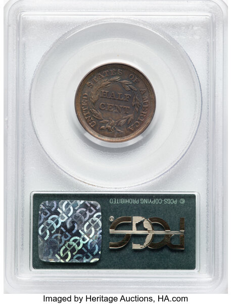 image for: 1857 1/2c PCGS MS63 BN