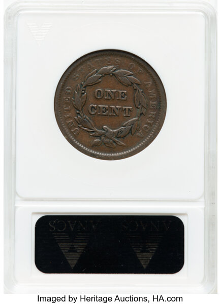 image for: 1840 Small Date Over Large 18, N-2 1c ANACS F15 BN