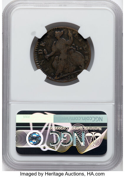 image for: 1787 Connecticut Copper, Mailed Bust Left, M. 11.2-K, W-2875, R.3, Fine 15 NGC....