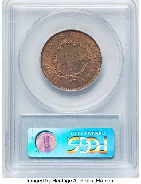 image for: 1820 Large Date, N-13 1c PCGS MS64 RB
