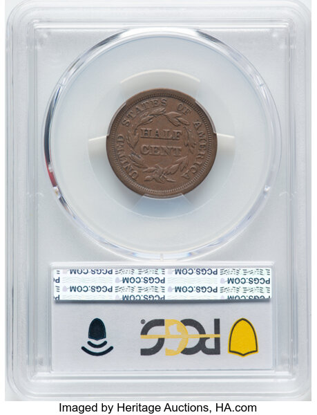 image for: 1857 1/2c PCGS VF35 BN