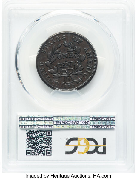 image for: 1803 1C No Stems, S-243, B-1, R.2, VF35 PCGS. PCGS Population: (4/11)....