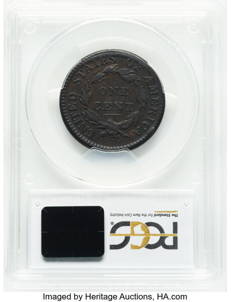 image for: 1814 1C Crosslet 4, S-294, B-1, R.1, VF35 PCGS. CAC.  CAC Population: (5/27). Mintage 357,830....