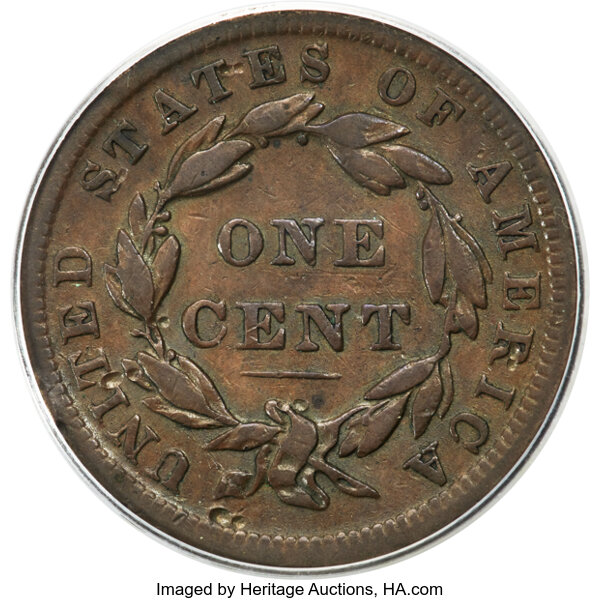 image for: 1839/6 N-1 1c PCGS VF20 BN CAC