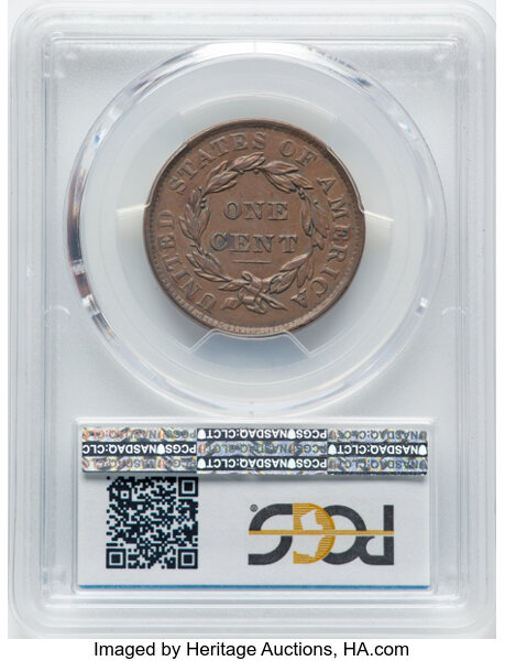 image for: 1837 Medium Letters, N-13 1c PCGS XF45 BN