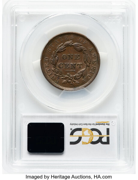 image for: 1837 Small Letters, N-5 1c PCGS AU53 BN
