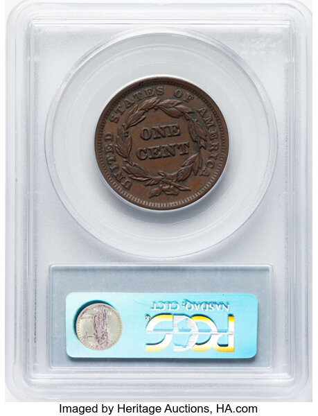 image for: 1841 N-7 1c PCGS XF40 BN