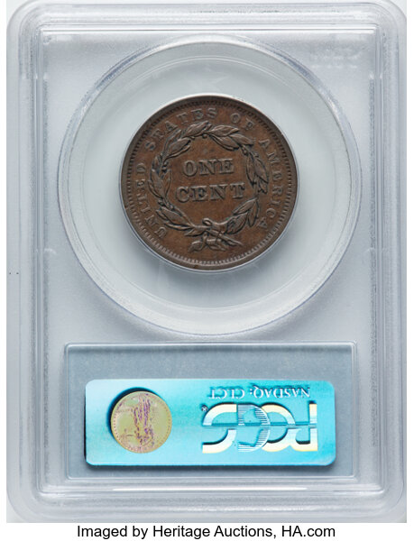 image for: 1839 Type of 1840, N-8 1c PCGS XF45 BN