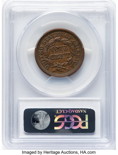 image for: 1849 N-17 1c PCGS AU50 BN