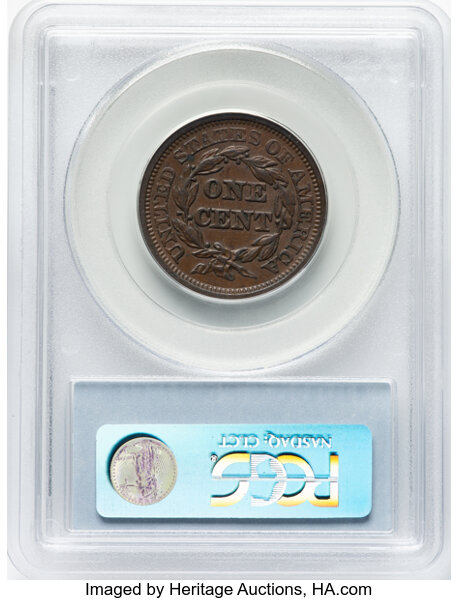 image for: 1846 Small Date, N-1 1c PCGS AU50 BN