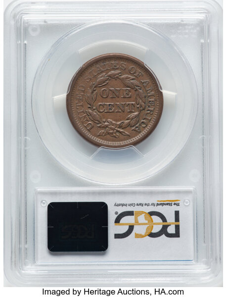 image for: 1857 1C Large Date, N-1, R.1, AU53 PCGS.  Mintage 333,456....