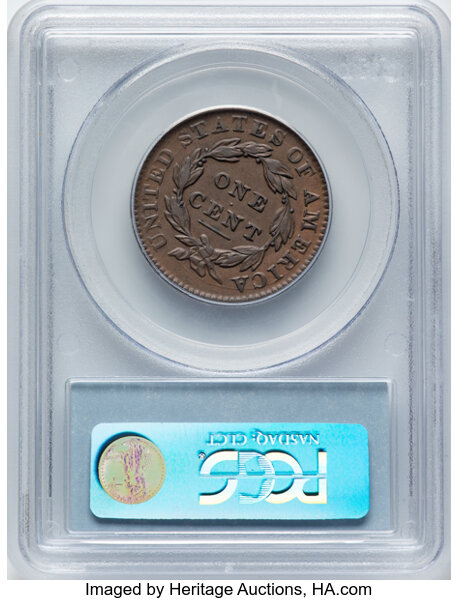 image for: 1833 N-5 1c PCGS AU50 BN