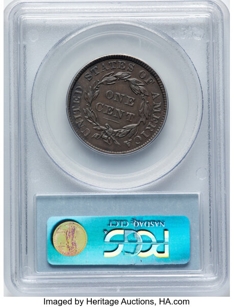 image for: 1835 Head of 1836, N-14 1c PCGS AU50 BN