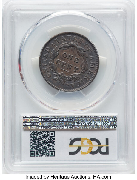 image for: 1835 Large 8, Large Stars, N-1 1c PCGS AU50 BN