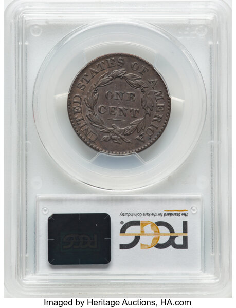 image for: 1828 1C Small Wide Date, N-10, R.1, AU53 PCGS....