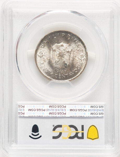 image for: 1947-S 50C Philippines 50 Centavos, MacArthur, KM-184, MS65 PCGS....