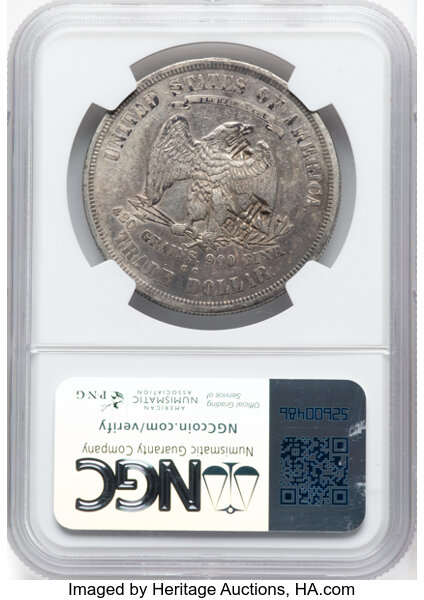 image for: 1875-CC T$1 Chopmarked NGC. V8. Type One Reverse. Large CC....