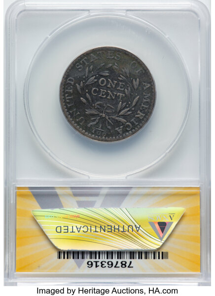 image for: 1794 1C Head of 1794, S-57, B-55, R.1 -- Rim Bump, Corroded -- ANACS Details. VF30....
