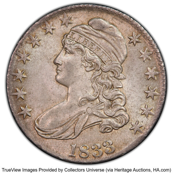 image for: 1833 50C O-114, R.2, MS63 PCGS.  Mintage 5,206,000....