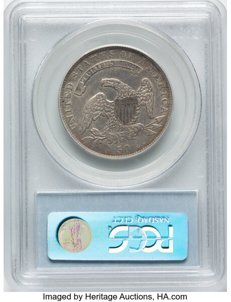 image for: 1836 50C Lettered Edge, O-123, R.4, XF40 PCGS.  Mintage 6,545,000....