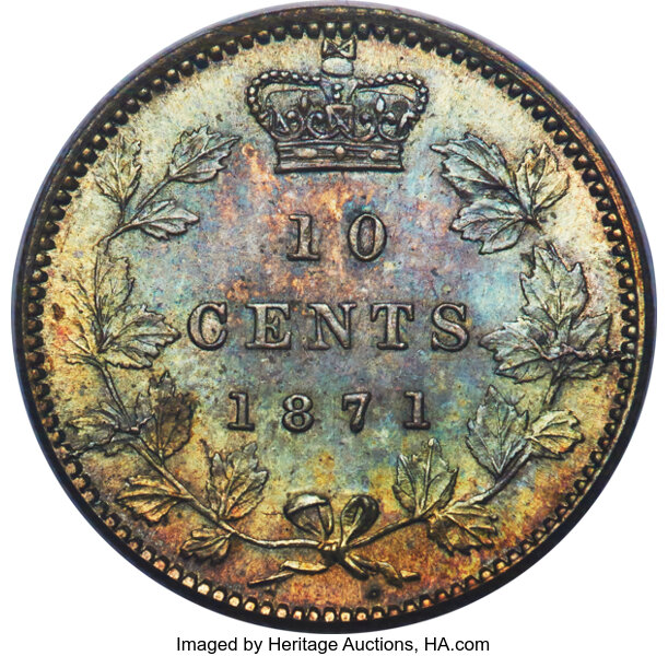 image for: Canada: Victoria 10 Cents 1871 MS64 PCGS,...