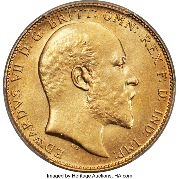 image for: Canada: Edward VII gold Specimen Sovereign 1909-C SP65 PCGS,...