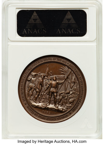 image for: 1892 World's Columbian Exposition, Liberty Head, High Relief, Bronze, HK-220, Eglit-51A, R.5, MS67 Brown ANACS. High relief,...