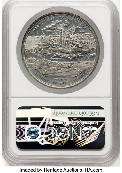 image for: 1892-3 World's Columbian Exposition, Declaration of Independence, White Metal, HK-157, Eglit-36, SH 6-30 WM, R.4, MS62 Proofli...