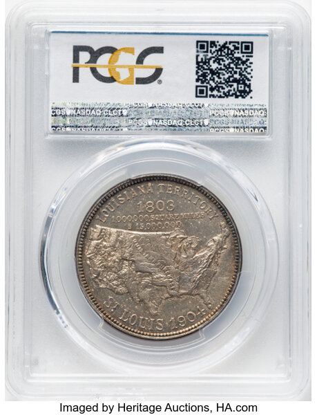 image for: 1904 Louisiana Purchase Exposition, Official Souvenir, Silver, HK-299, H-30-190, SH 13-1 S, R.4, MS64 PCGS. PCGS Population:...
