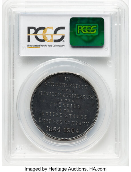image for: 1904 U.S. Express Company, 50th Anniversary, Silver, HK-736a, R.7, AU58 PCGS. PCGS Population: (1/1)....