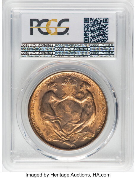 image for: 1915 Panama-Pacific Exposition, Official Medal, Bronze, HK-400, SH 18.1 BB, R.4, MS64 Red and Brown PCGS....