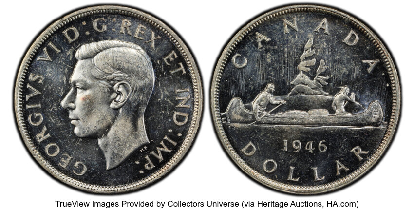 image for: Canada: George VI silver Dollar 1946 MS63 PCGS,...