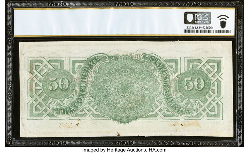 image for: T57 $50 1863 PF-15 Cr. UNL PCGS Banknote Choice AU 58....