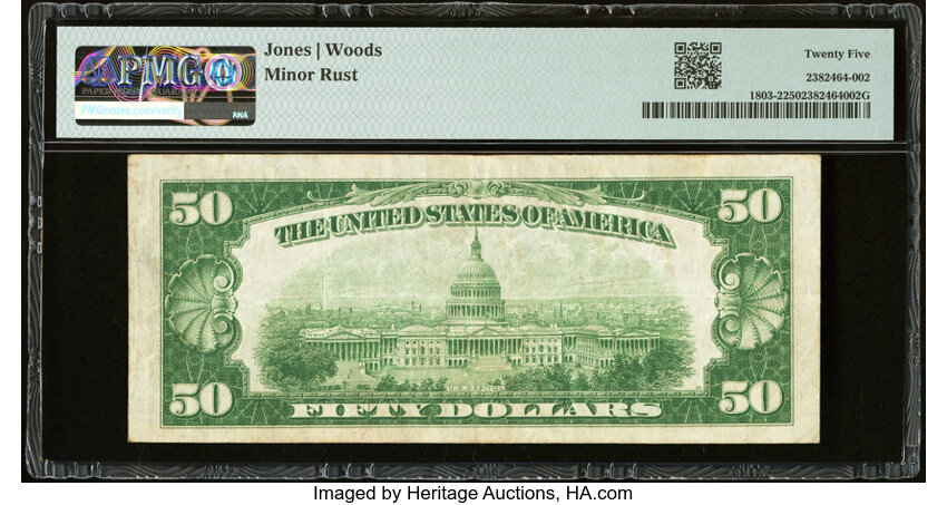 image for: New Orleans, LA - $50 1929 Ty. 2 The Hibernia National Bank Ch. # 13688 PMG Very Fine 25....
