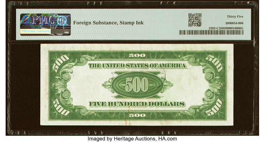 image for: Fr. 2202-C $500 1934A Federal Reserve Note. PMG Choice Very Fine 35....