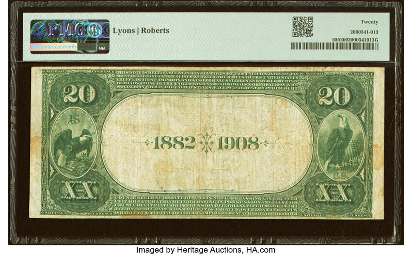 image for: Louisville, KY - $20 1882 Date Back Fr. 555 The Southern National Bank Ch. # (S)5195 PMG Very Fine 20....