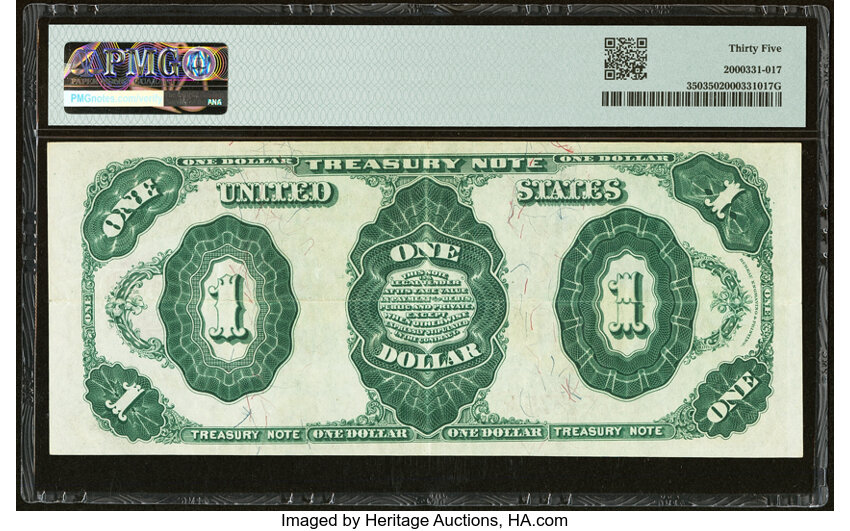 image for: Fr. 350 $1 1891 Treasury Note PMG Choice Very Fine 35....