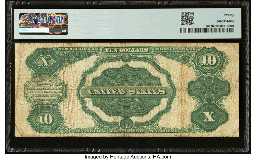 image for: Fr. 304 $10 1908 Silver Certificate PMG Very Fine 20....