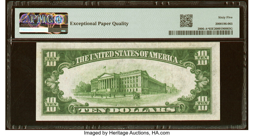 image for: Fr. 2006-A* $10 1934A Federal Reserve Star Note. PMG Gem Uncirculated 65 EPQ....