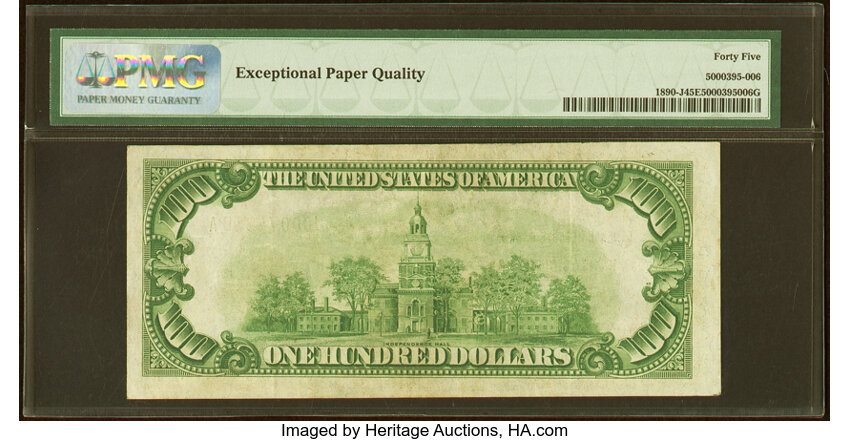 image for: Fr. 1890-J $100 1929 Federal Reserve Bank Note. PMG Choice Extremely Fine 45 EPQ....