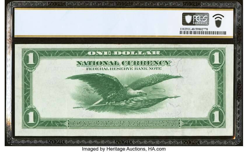 image for: Fr. 708 $1 1918 Federal Reserve Bank Note PCGS Banknote Extremely Fine 40....