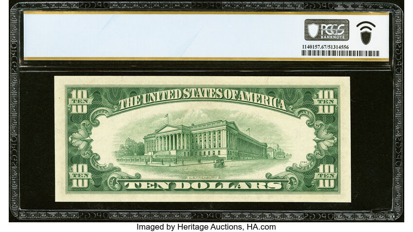 image for: Fr. 2015-G $10 1950E Federal Reserve Note. PCGS Banknote Superb Gem Unc 67 PPQ....