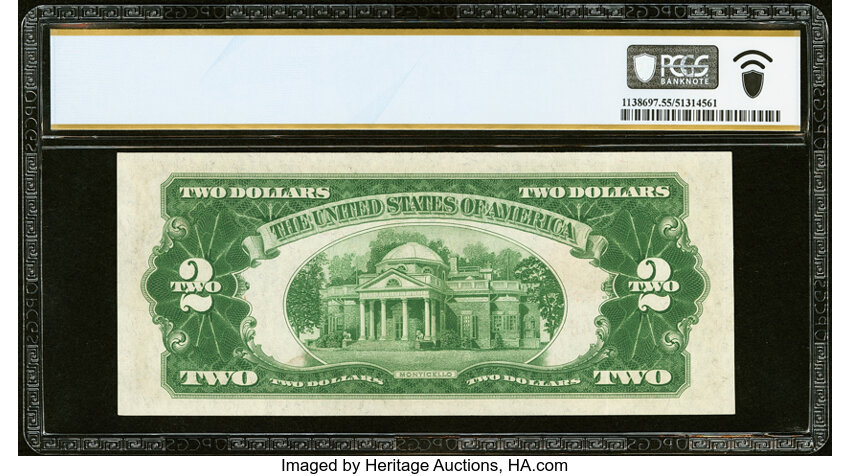 image for: Fr. 1502 $2 1928A Legal Tender Note. PCGS Banknote About Unc 55....