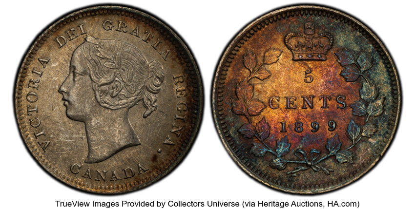 image for: Canada: Victoria 5 Cents 1899 MS62 PCGS,...
