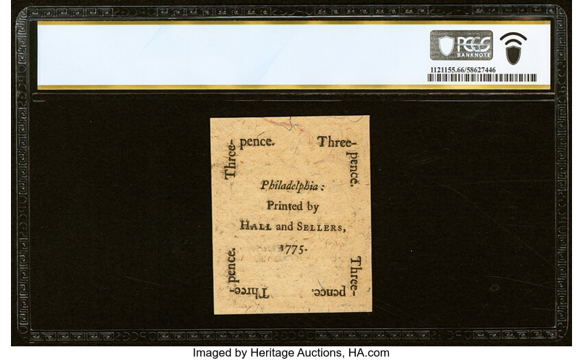 image for: Pennsylvania October 25, 1775 3d PCGS Banknote Gem Unc 66 PPQ....